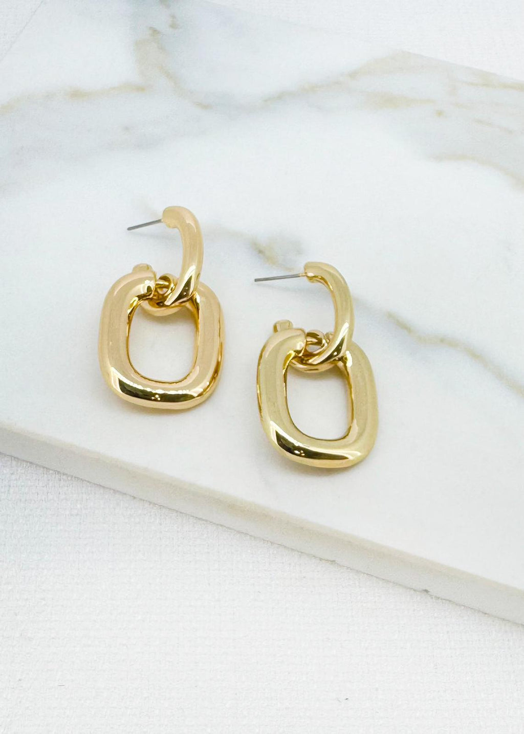 ENVY Gold Square Hoop Earring