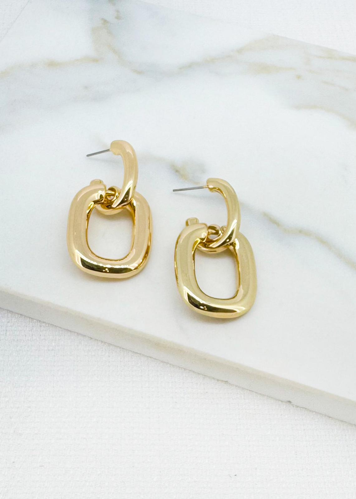 ENVY Gold Square Hoop Earring