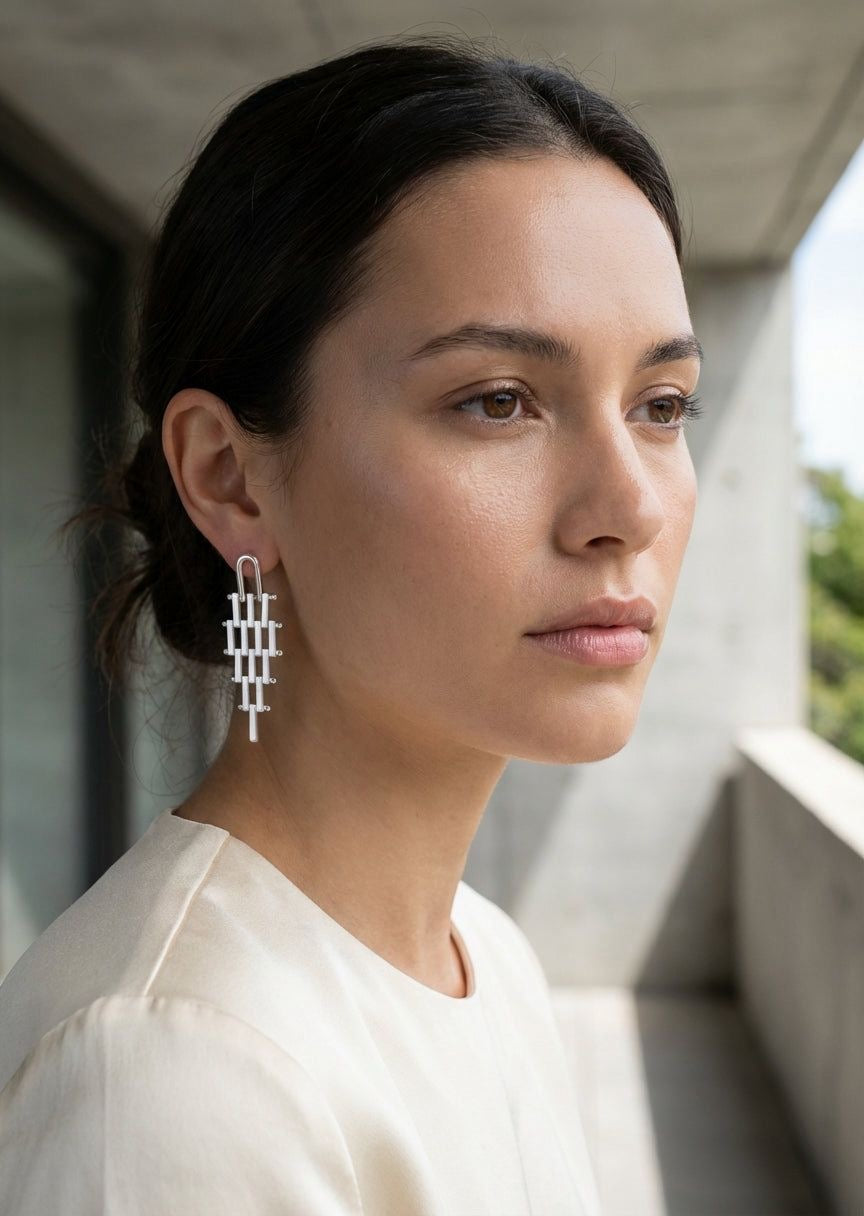 ENVY Silver Long Link Earring