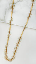 ENVY Long Gold Chain and Bead Necklace