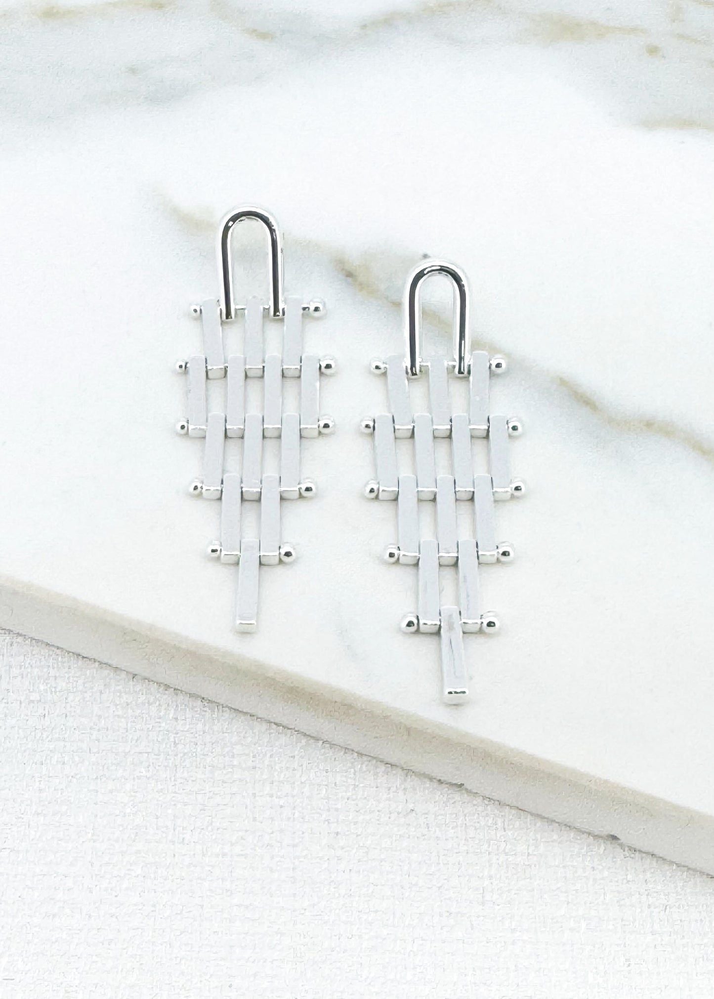 ENVY Silver Long Link Earring